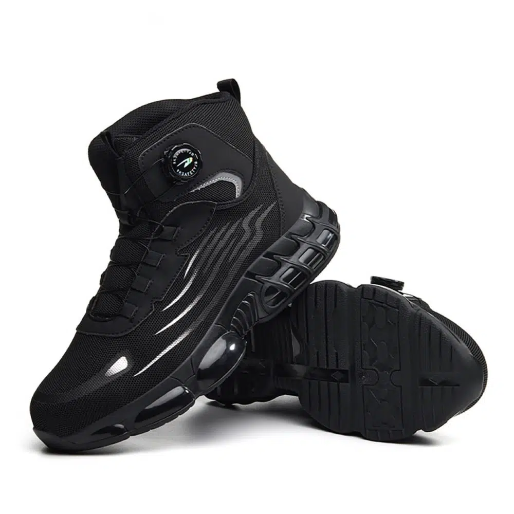 Sidney Comfort High Top Steel Toe Work Shoes Black