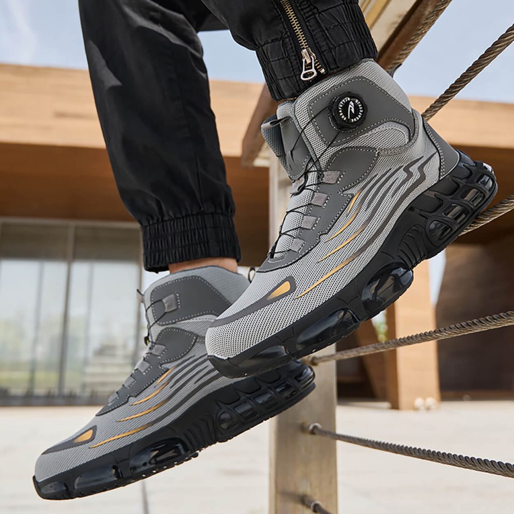 Sidney Comfort High Top Steel Toe Work Shoes Black