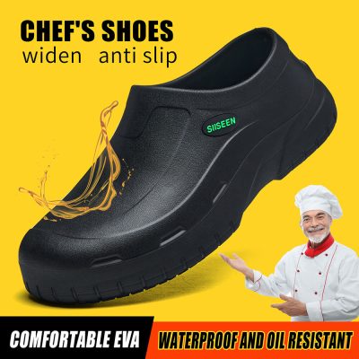 Alternative view of Chef Waterproof Oil Resistant Slip Resistant Work Kitchen Shoes Black
