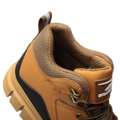 Belen 6" Lightweight Steel Toe Work Boots Yellow Black - Image 8