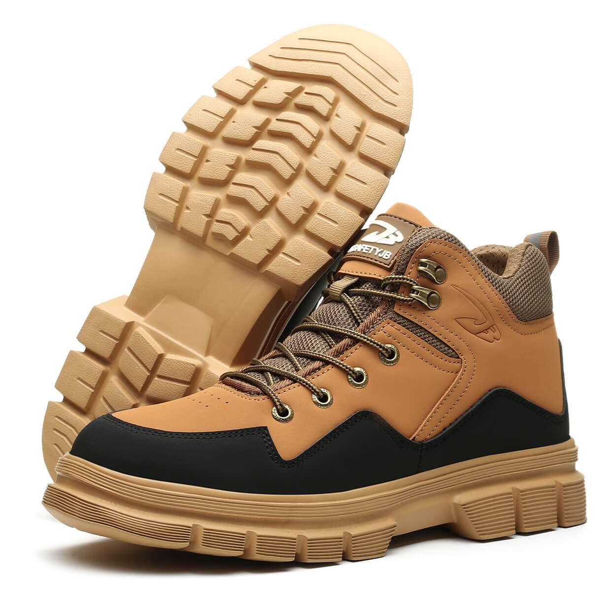 Belen 6" Lightweight Steel Toe Work Boots Yellow Black - Image 9