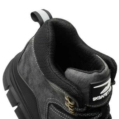 Cheryl 6" Steel Toe Breathable Work Boots Gray Black - Image 7