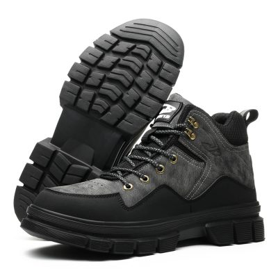 Cheryl 6" Steel Toe Breathable Work Boots Gray Black - Image 9