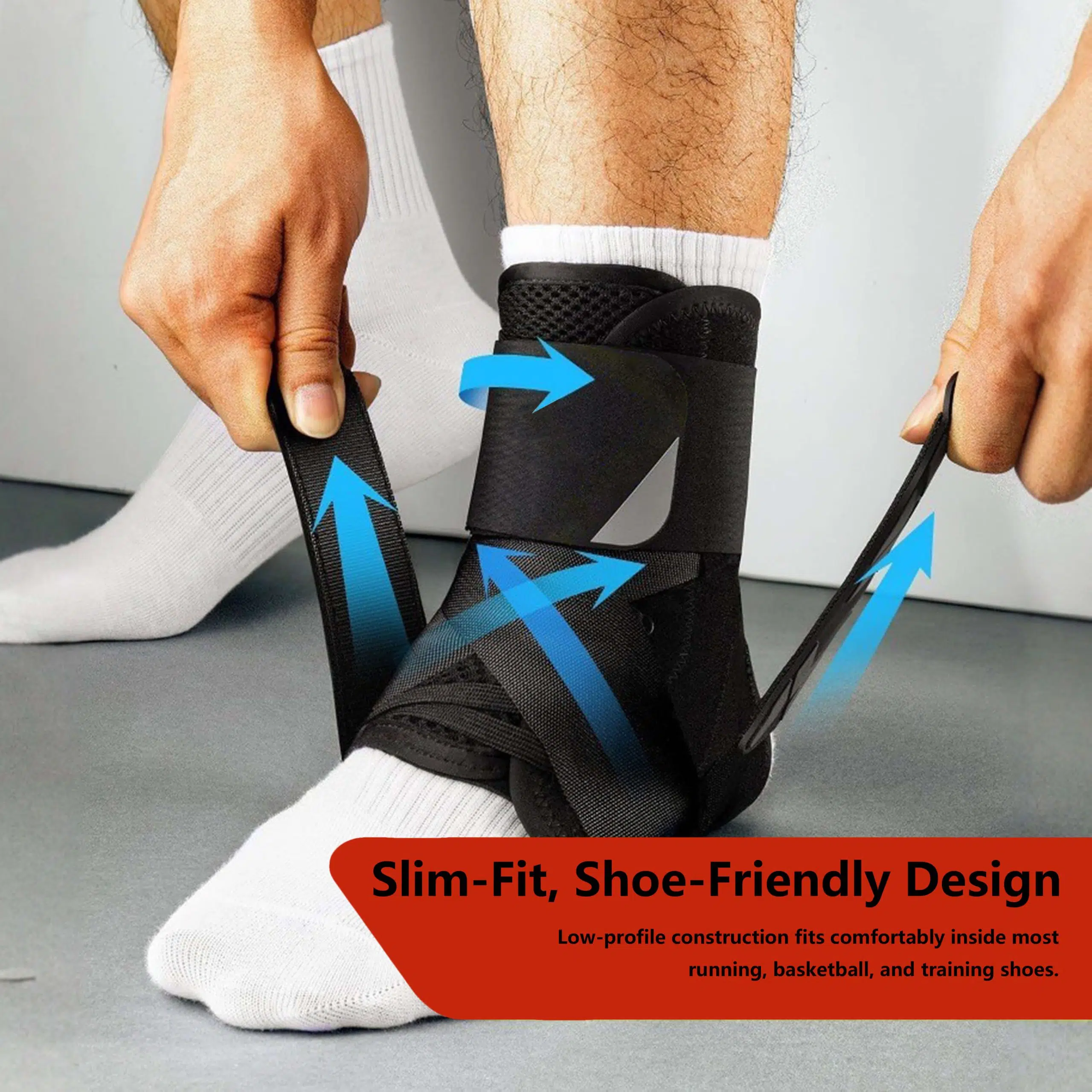 Slim Fit Ankle Brace with Lace-Up for Training & Sports - Image 3