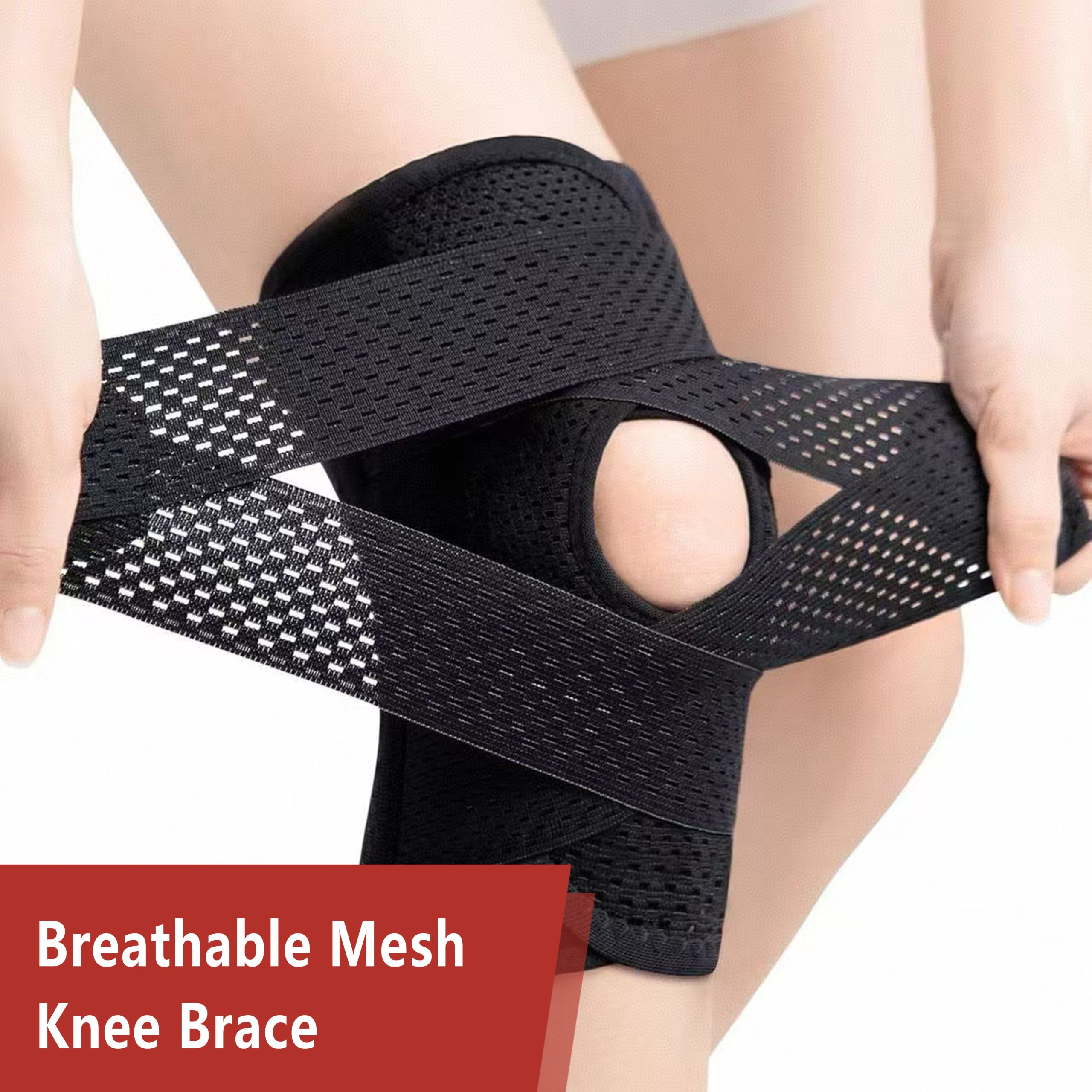 Adjustable Knee Brace with Side Stabilizers for Support & Stability
