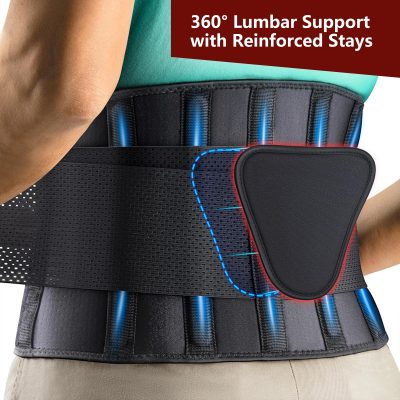 Lumbar Support Belt with Extra Padding Compression Back Brace for All-Day Comfort