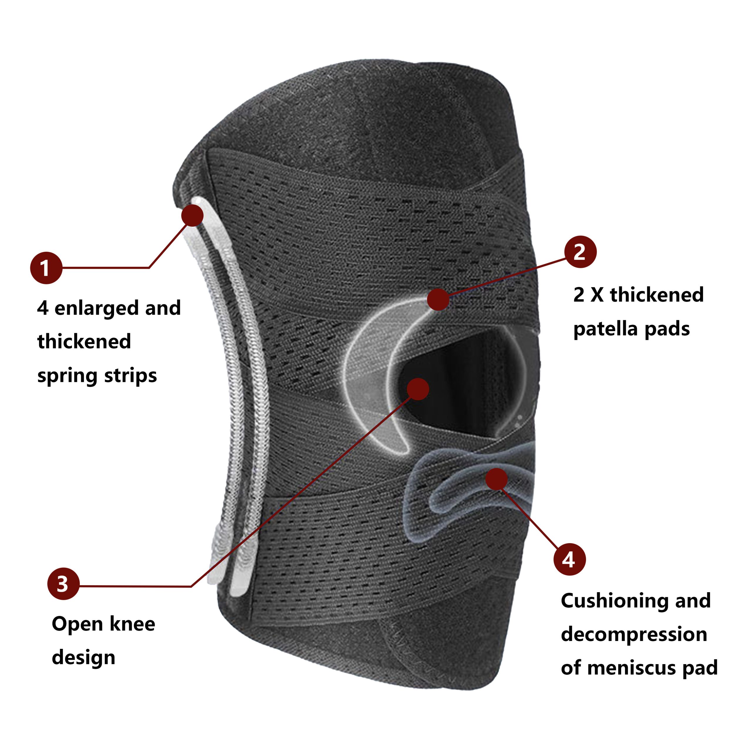 Adjustable Knee Brace with Side Stabilizers for Support & Stability - Image 3