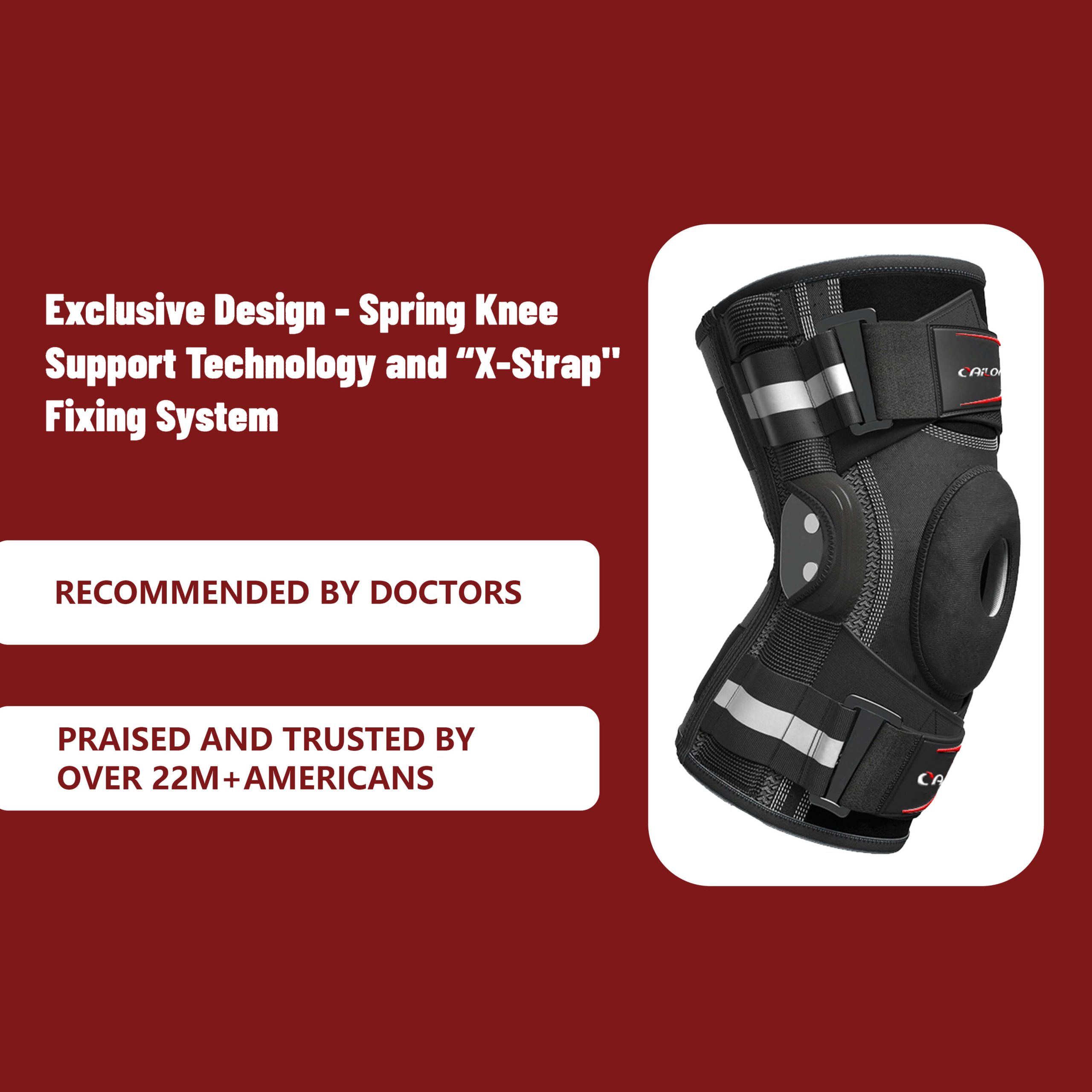 Professional Hinged Knee Brace with Patella Gel Pad & X-Strap Stabilizer - Image 5