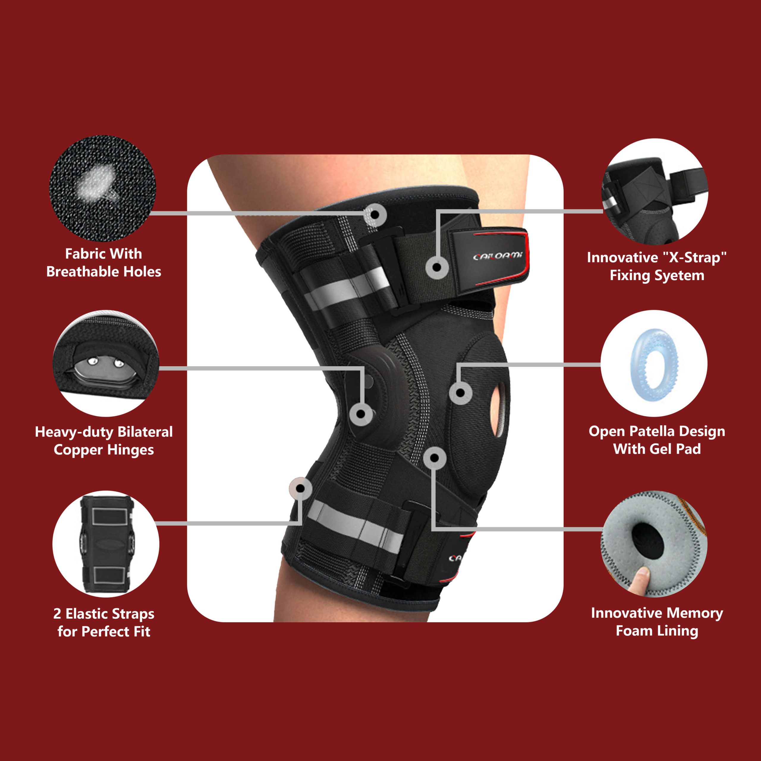 Professional Hinged Knee Brace with Patella Gel Pad & X-Strap Stabilizer - Image 2
