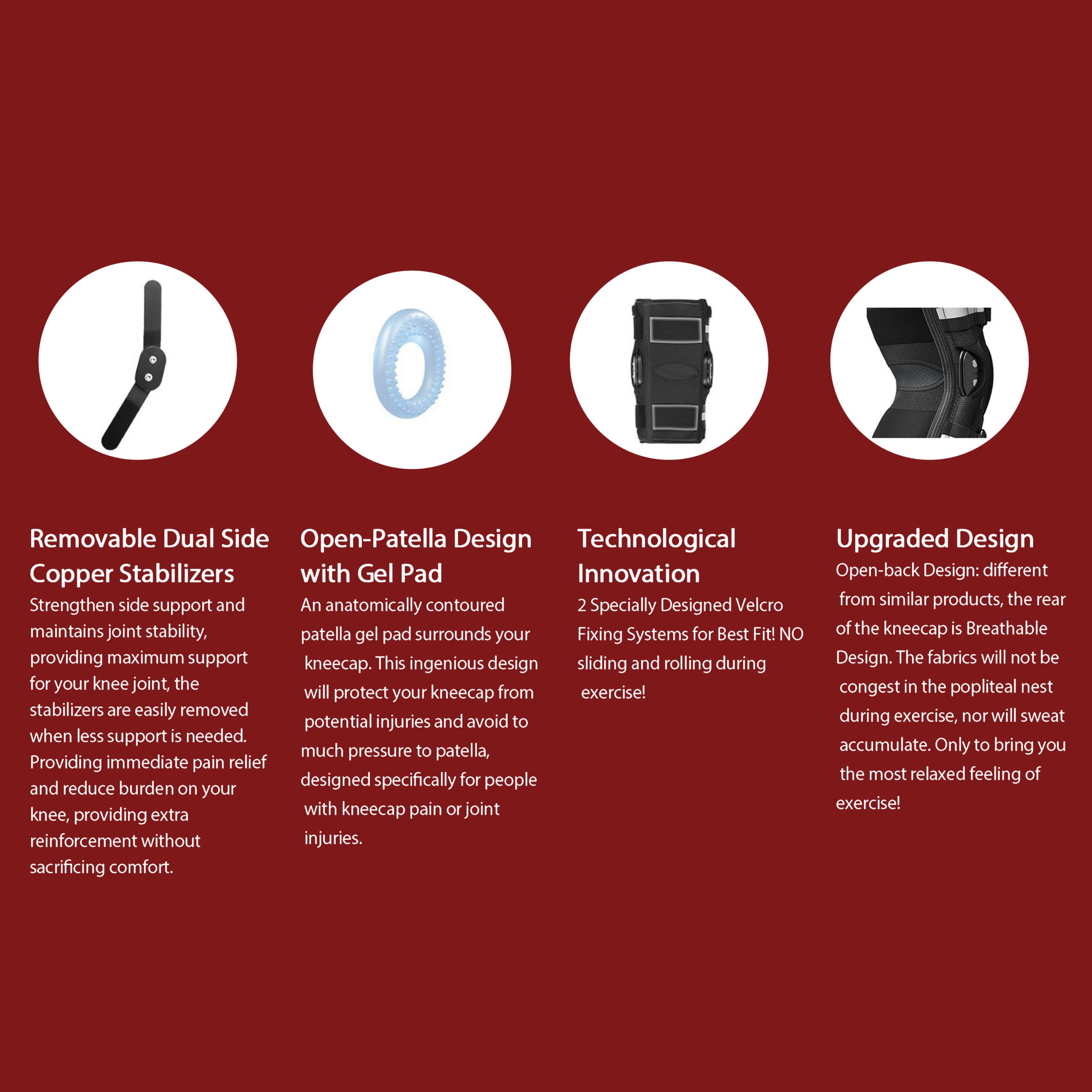 Professional Hinged Knee Brace with Patella Gel Pad & X-Strap Stabilizer - Image 6