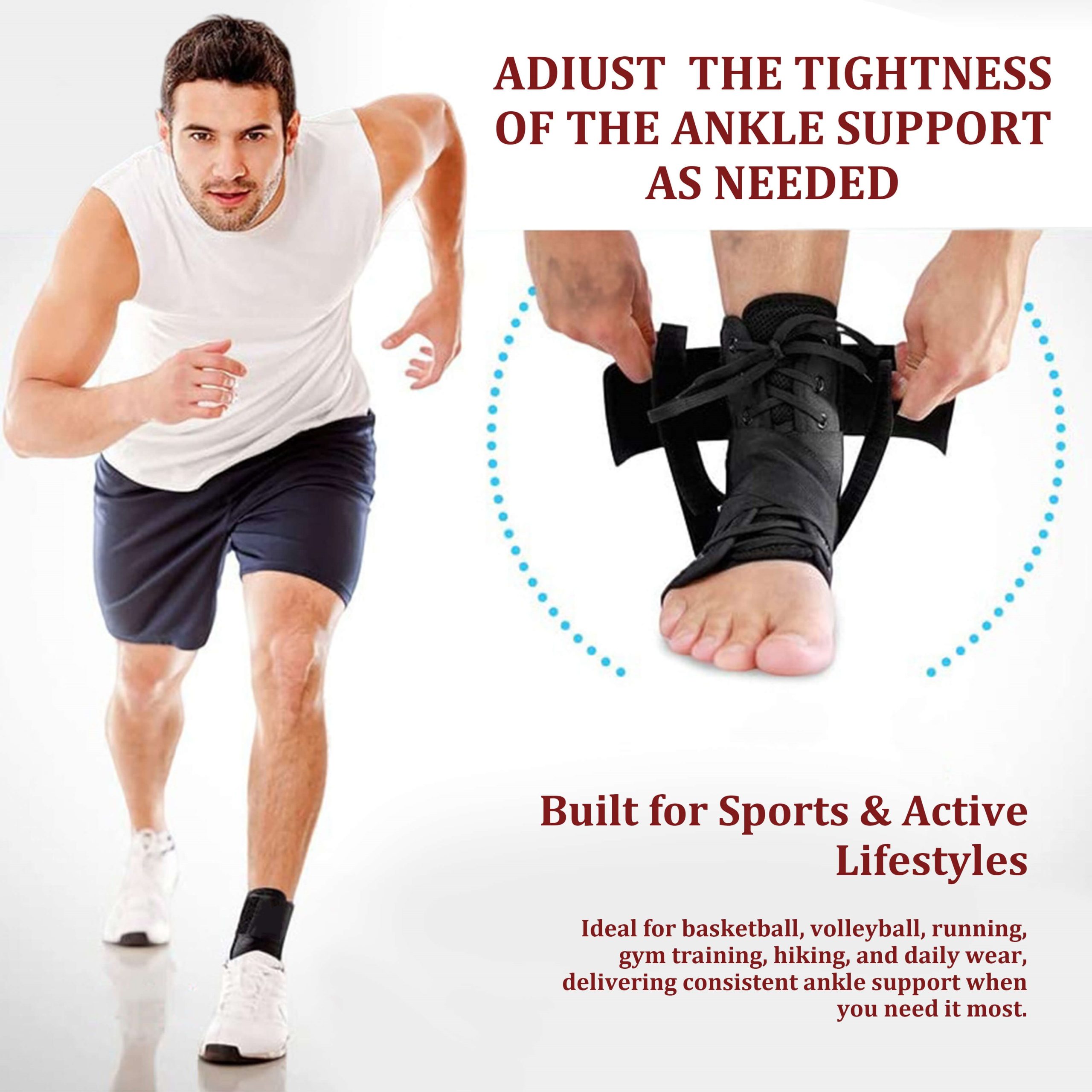 Professional Lace-Up Ankle Brace For Sports Basketball Football - Image 3