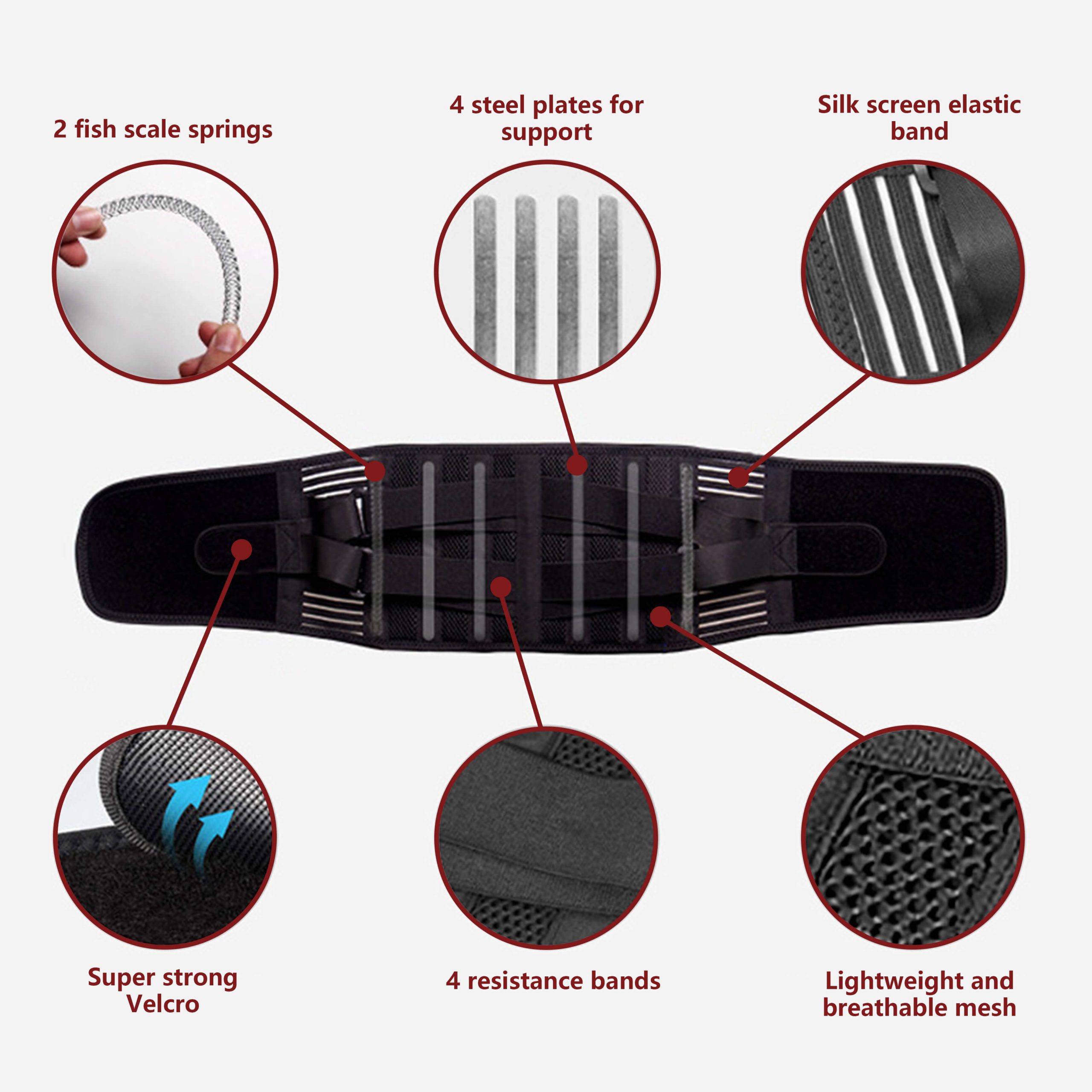 360° Lumbar Support Back Brace with Steel Stays & Adjustable Compression - Image 4