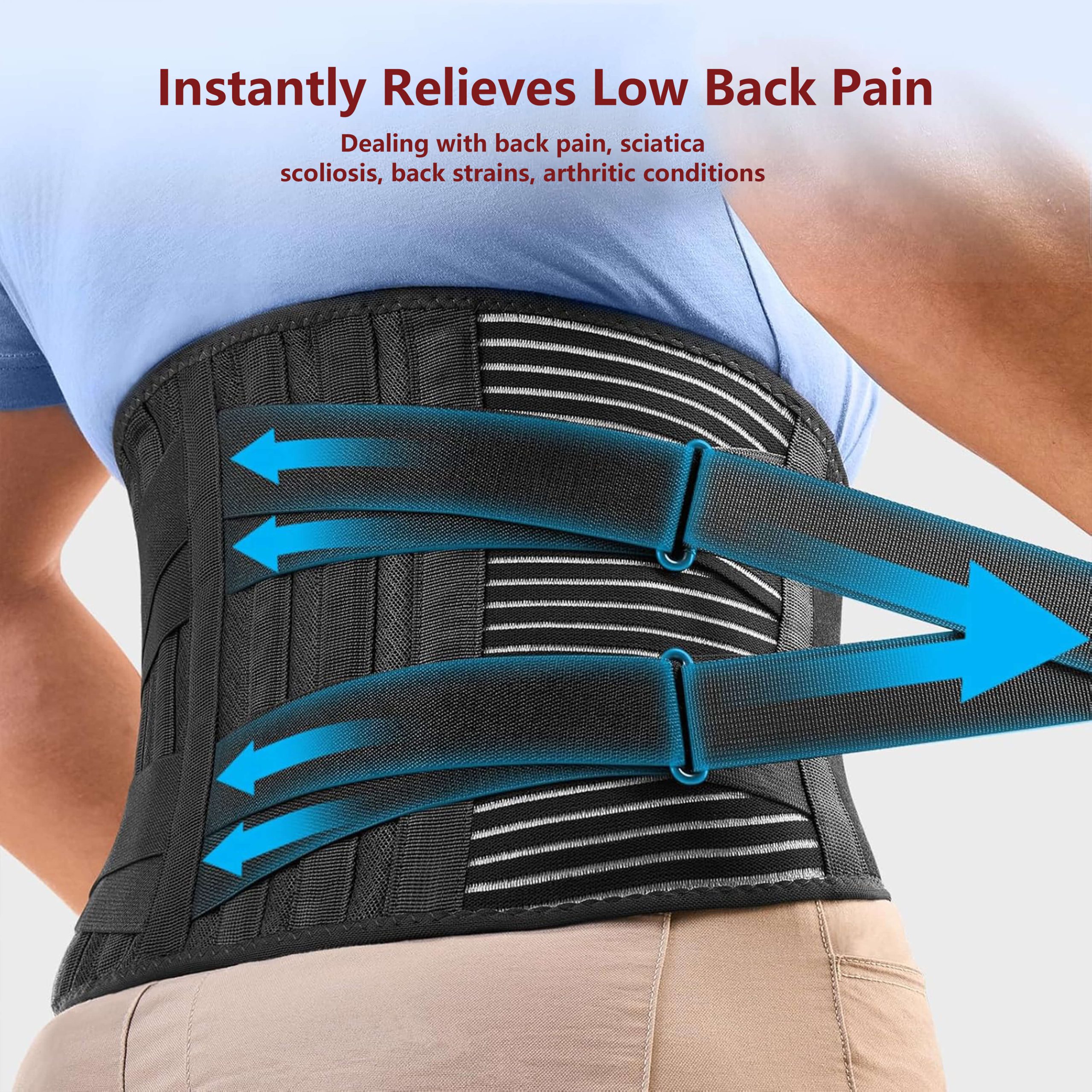360° Lumbar Support Back Brace with Steel Stays & Adjustable Compression - Image 5