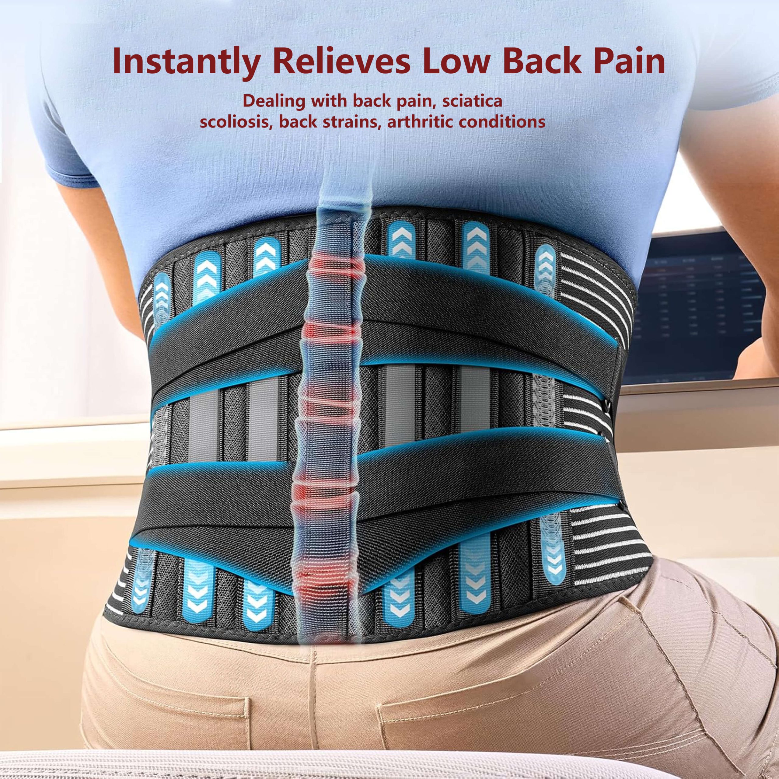 360° Lumbar Support Back Brace with Steel Stays & Adjustable Compression - Image 8