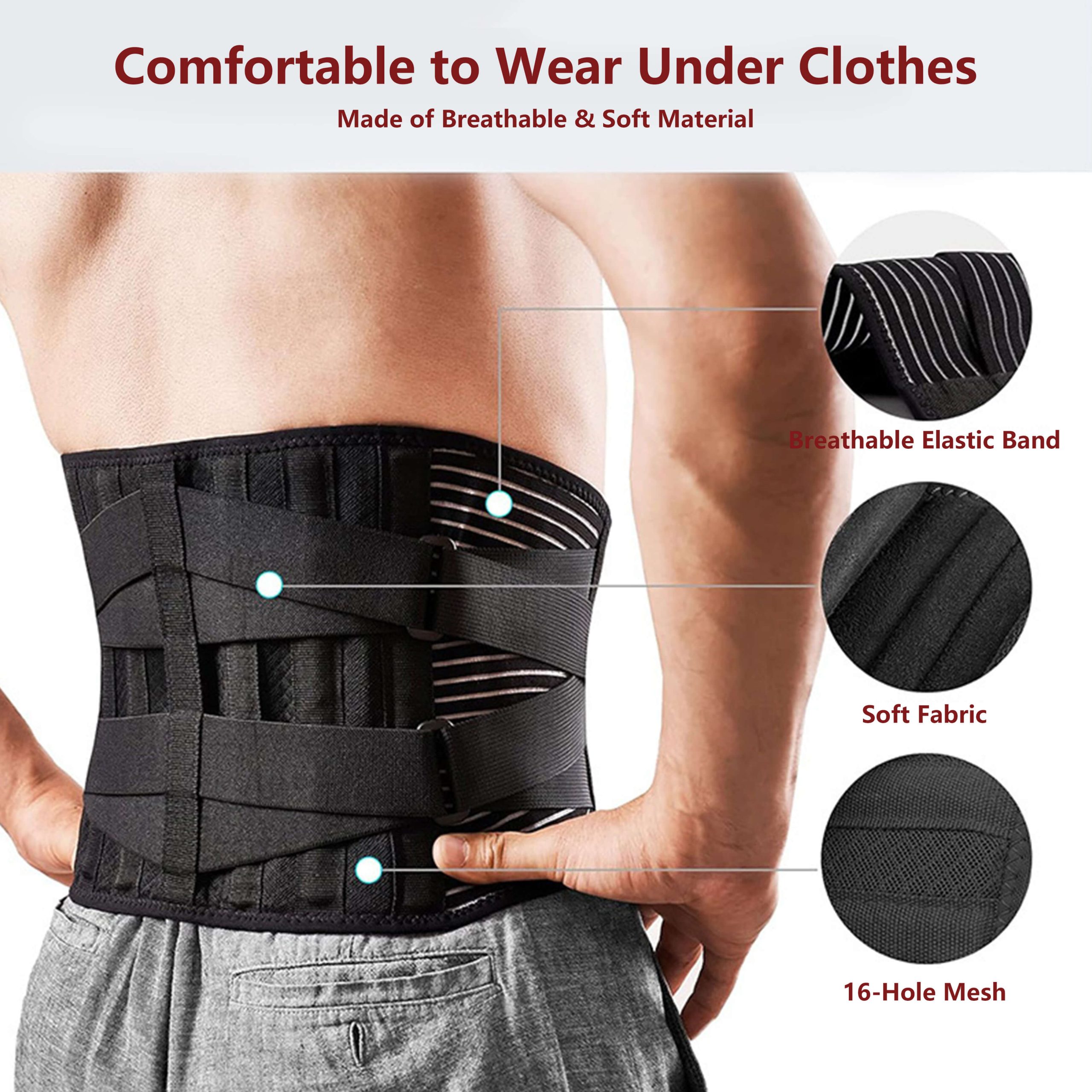 360° Lumbar Support Back Brace with Steel Stays & Adjustable Compression - Image 11
