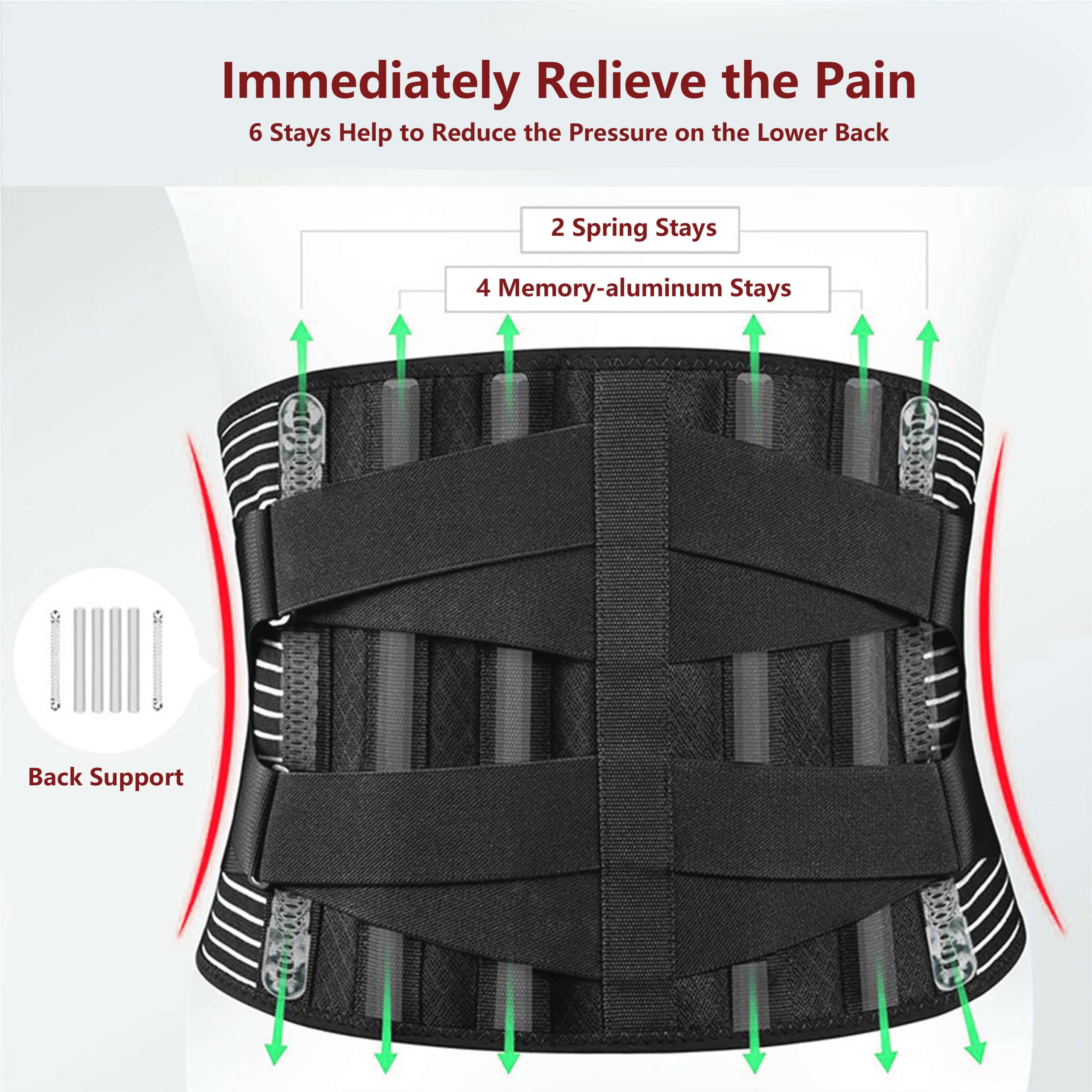 360° Lumbar Support Back Brace with Steel Stays & Adjustable Compression - Image 9