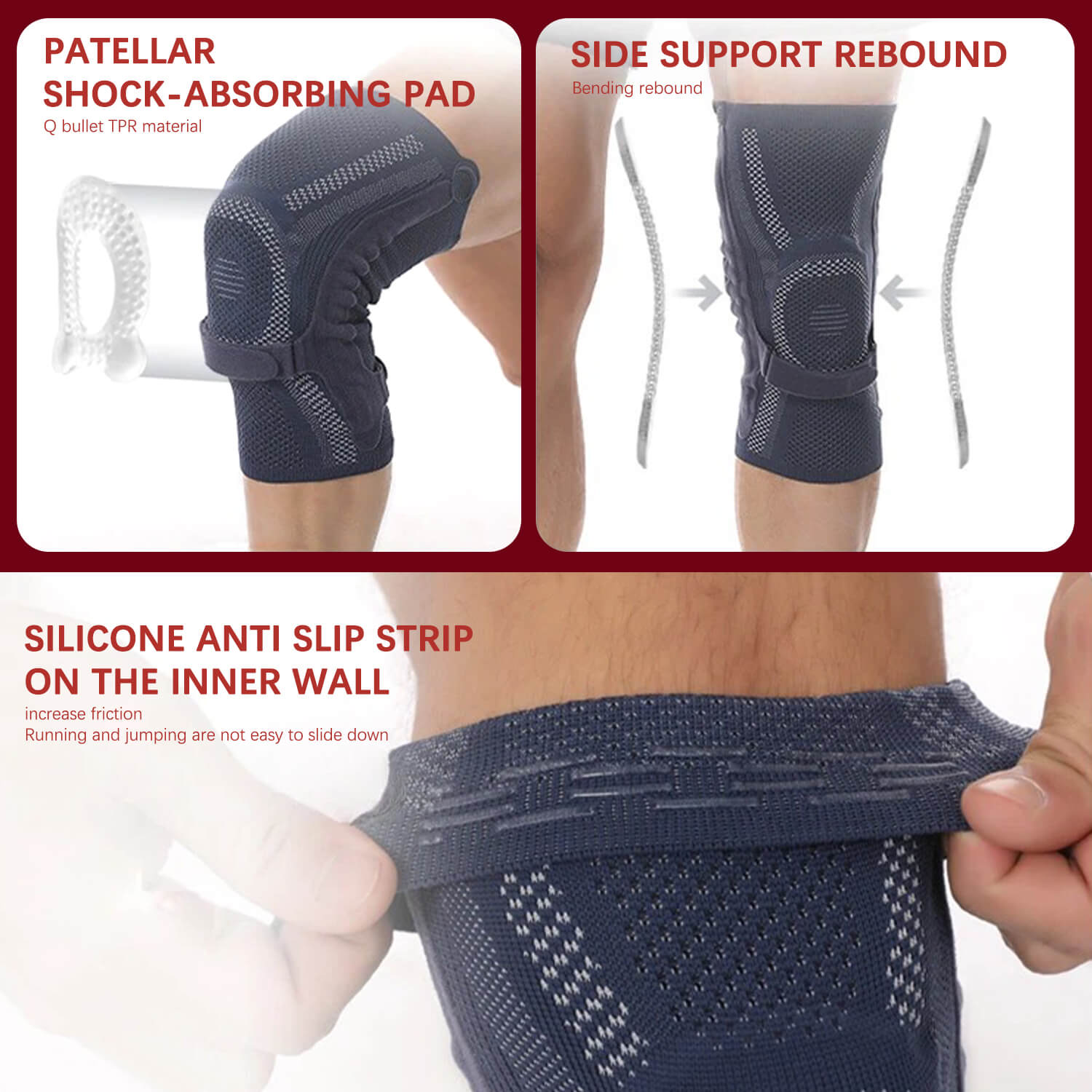 Dual Stabilizer Knee Brace with Patella Gel Pad & Adjustable Straps - Image 5