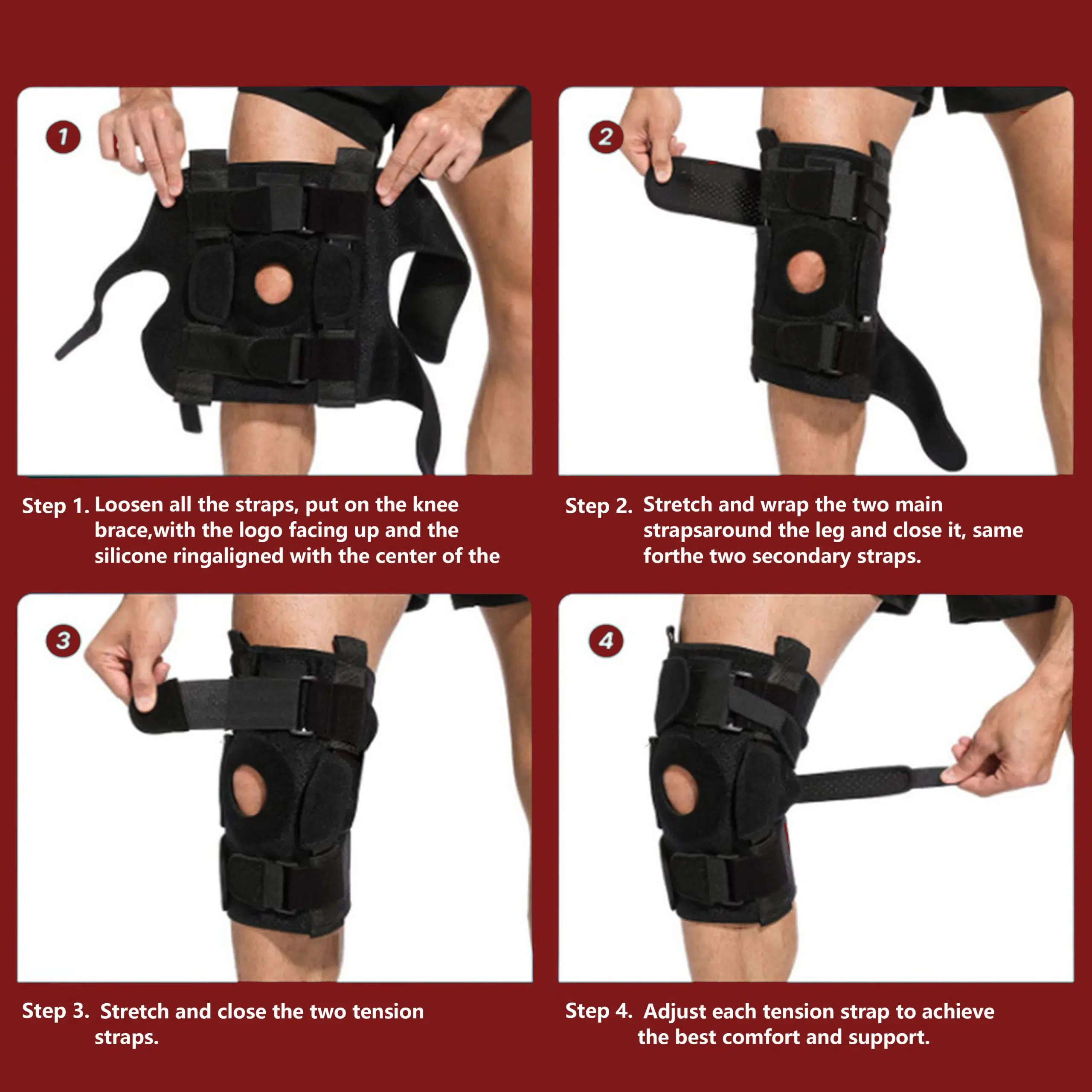 Hinged Knee Brace with Patella Gel Pad & Aluminum Side Hinges - Image 9