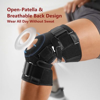 Hinged Knee Brace with Patella Gel Pad & Aluminum Side Hinges