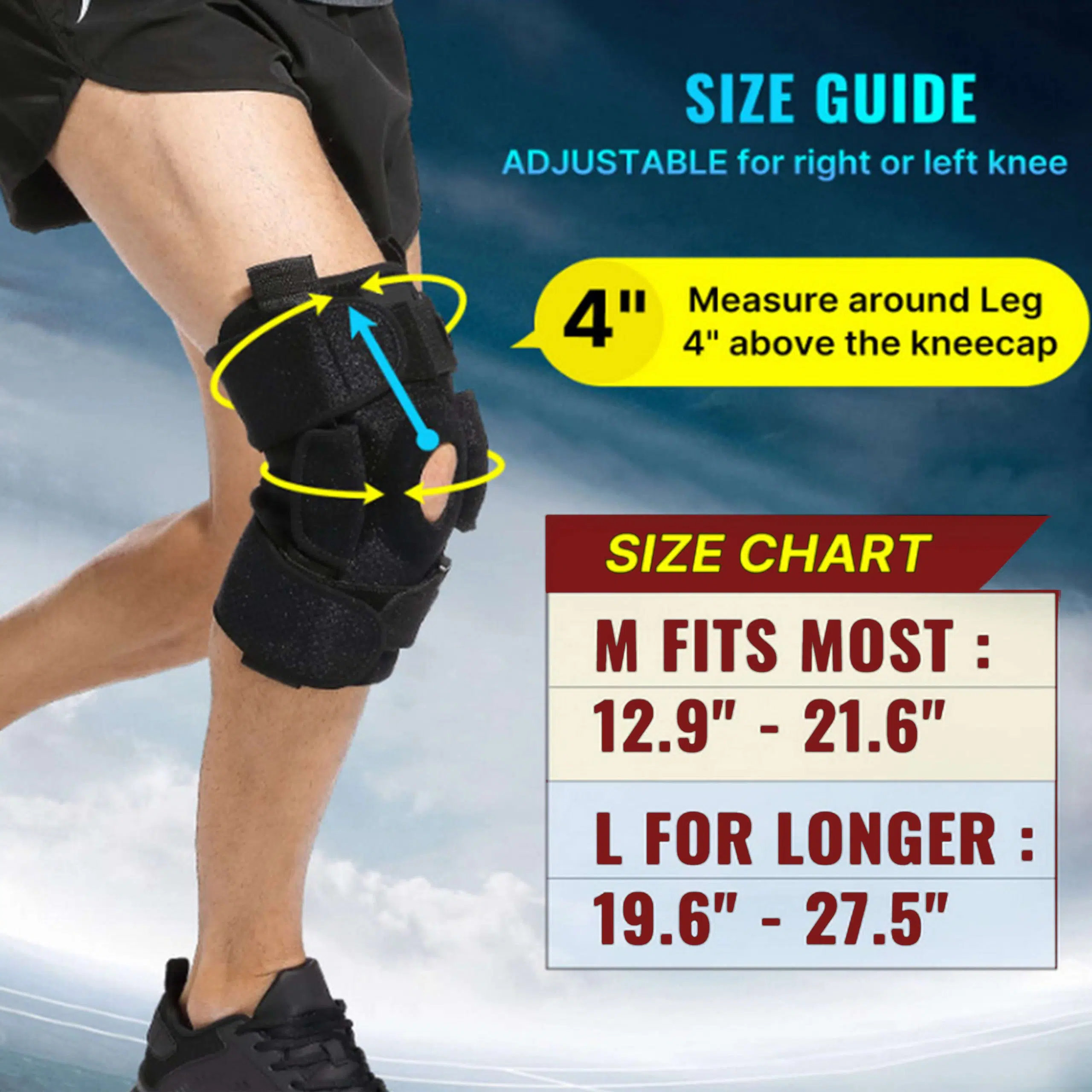 Hinged Knee Brace with Patella Gel Pad & Aluminum Side Hinges - Image 5