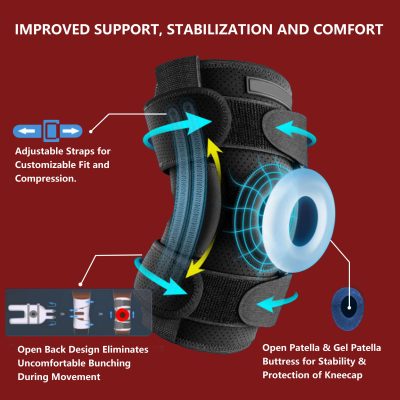 Alternative view of Hinged Knee Brace with Patella Gel Pad & Aluminum Side Hinges