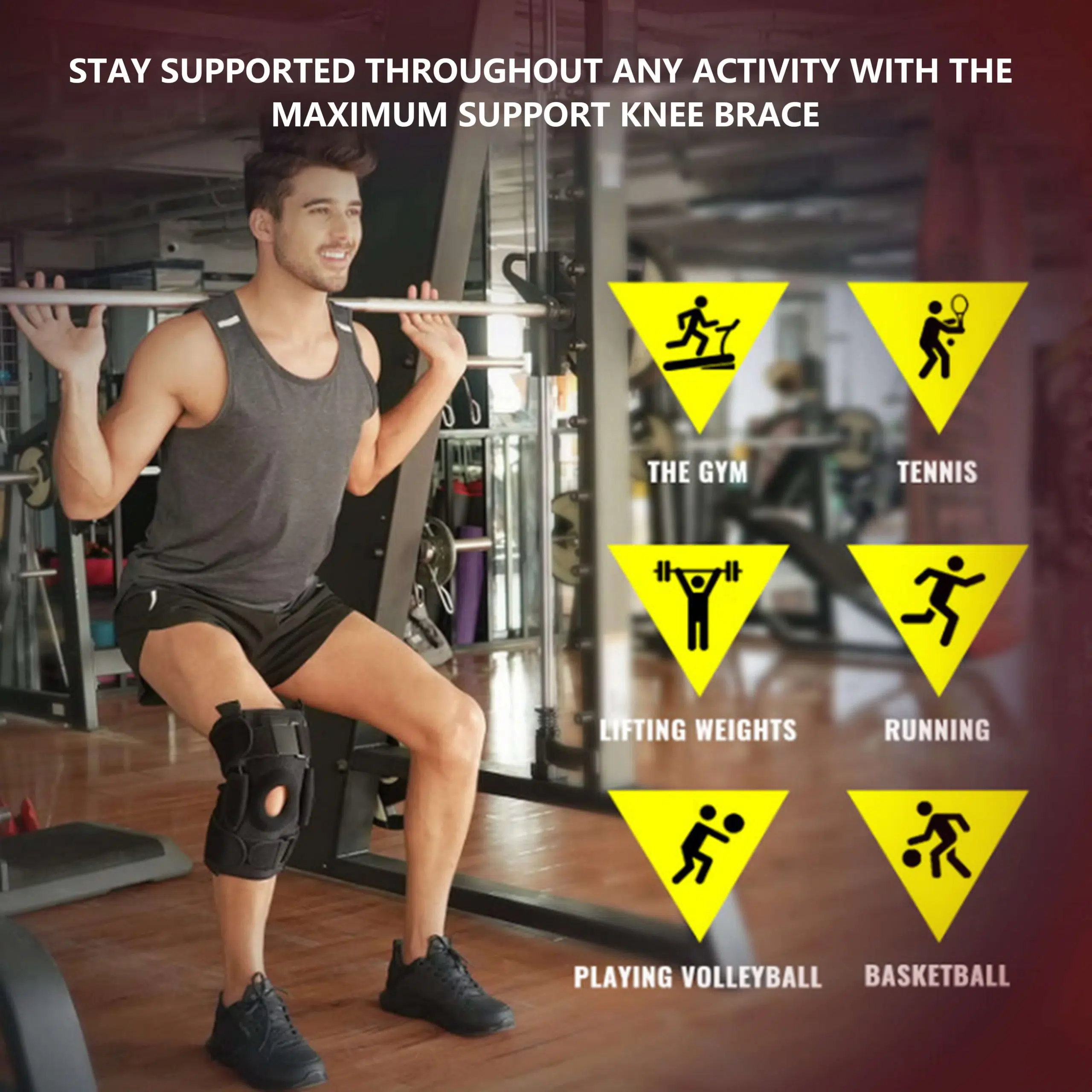 Hinged Knee Brace with Patella Gel Pad & Aluminum Side Hinges - Image 7