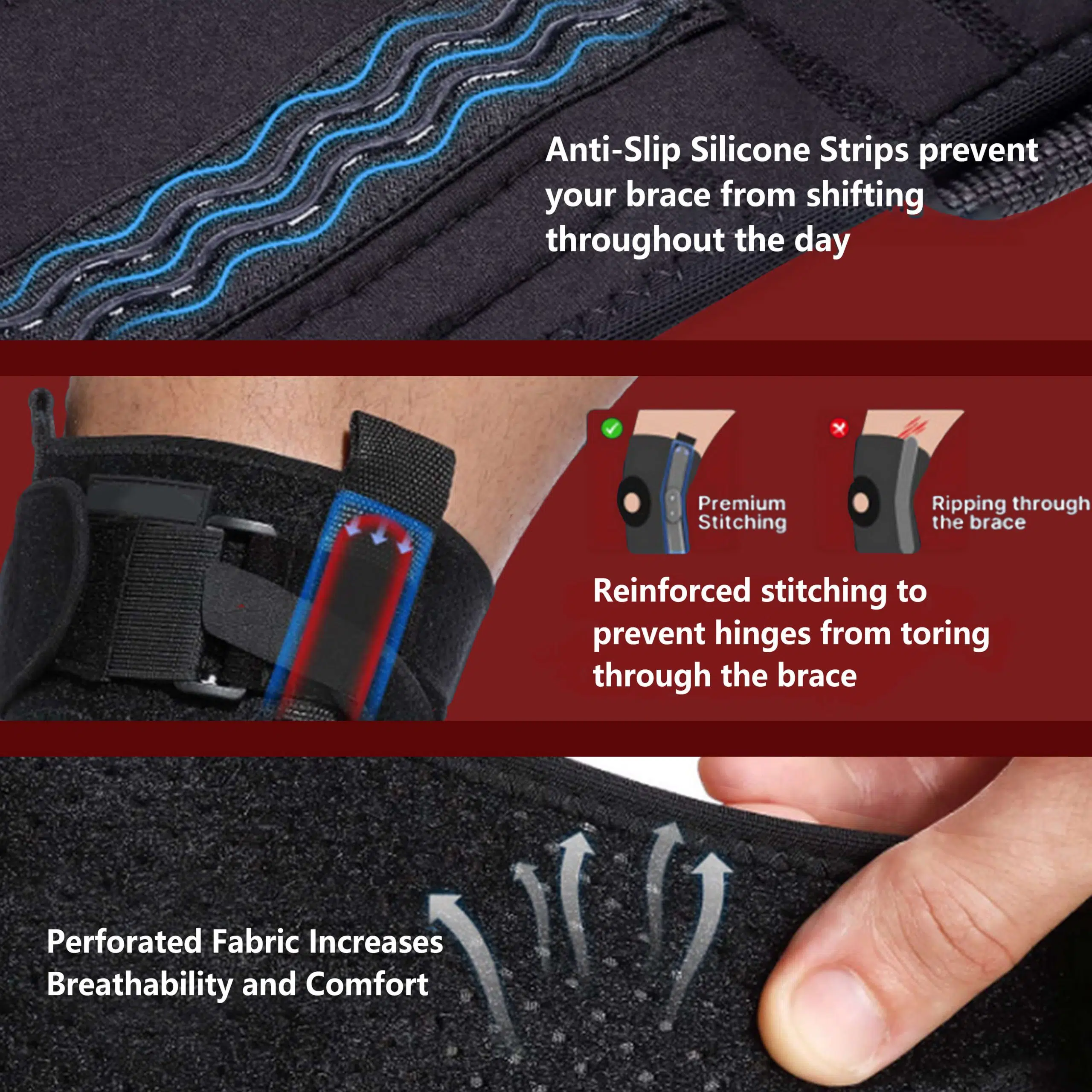 Hinged Knee Brace with Patella Gel Pad & Aluminum Side Hinges - Image 6