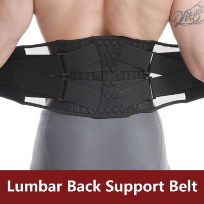 Adjustable Lower Back Brace with Lumbar Support and Side Spring Stays