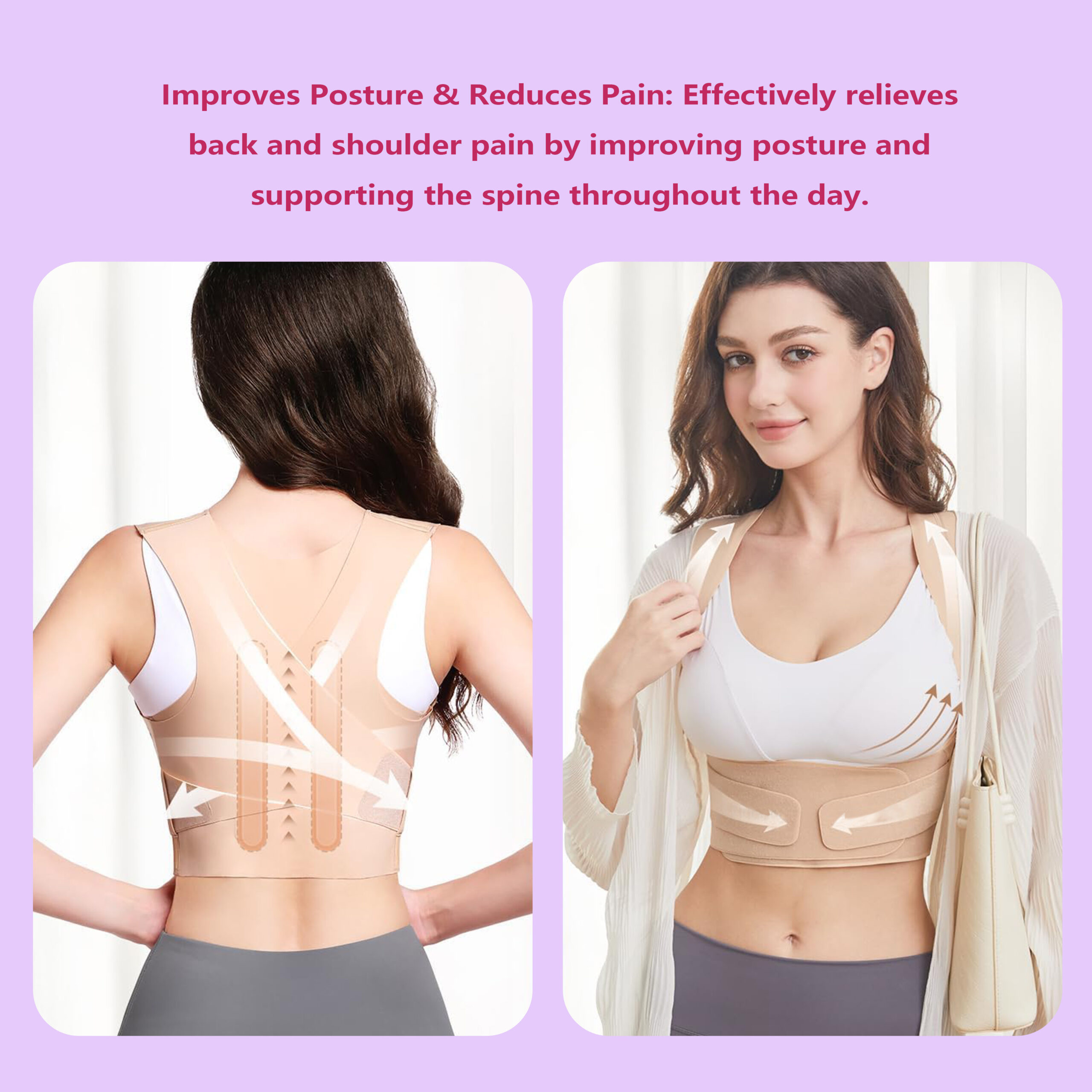 Posture Corrector for Women - Invisible Lightweight Back Brace for Shoulder & Upper Back - Image 2