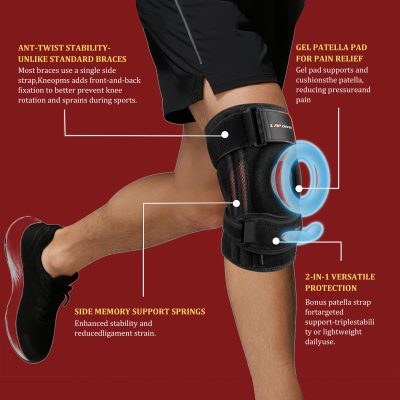 Alternative view of 2-in-1 Knee Brace with Side Stabilizers & Patellar Tendon Knee Strap for Pain Relief & Recovery