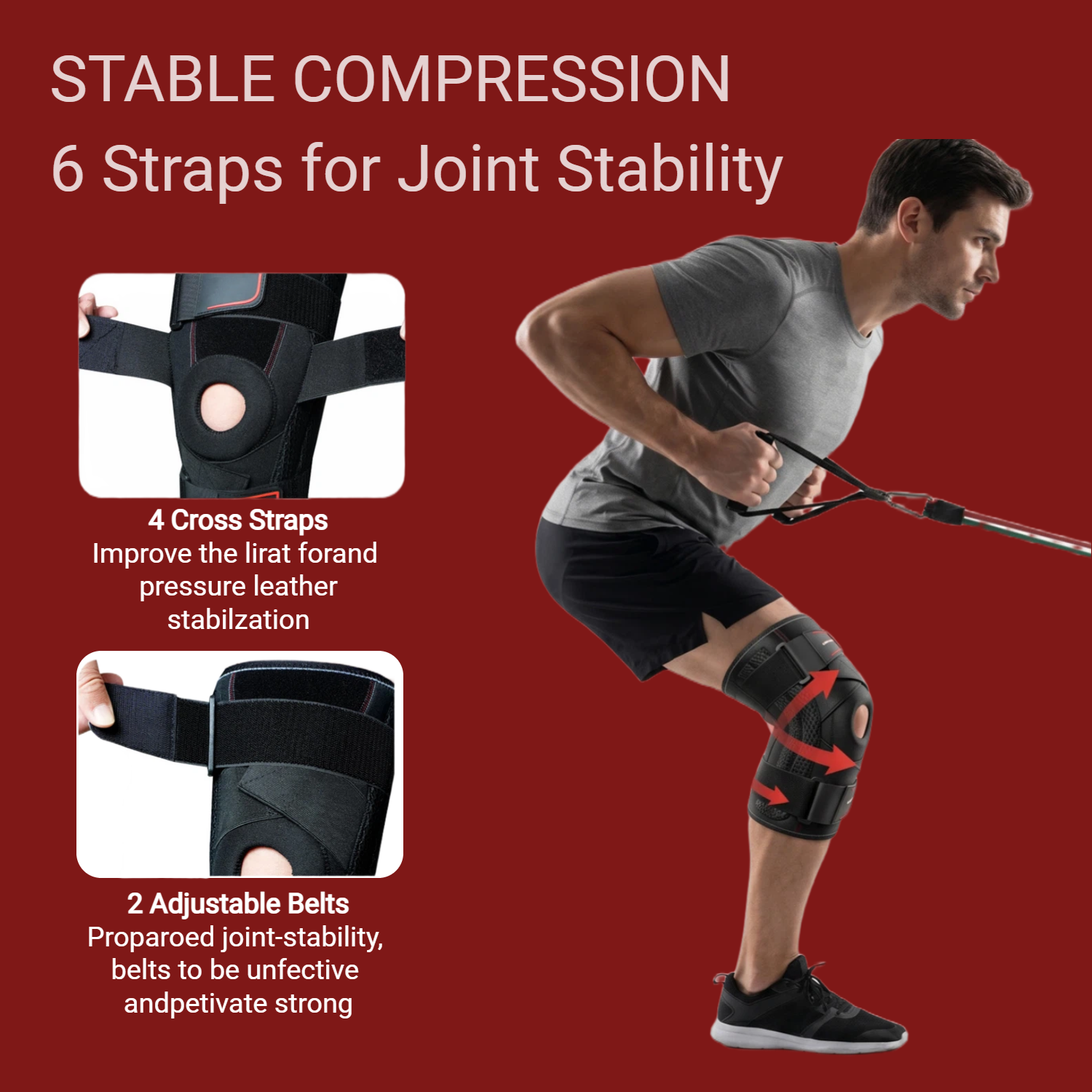 Advanced Knee Support Brace with Patella Gel Pad & Dual Side Stabilizers -For Pain Relief - Image 9