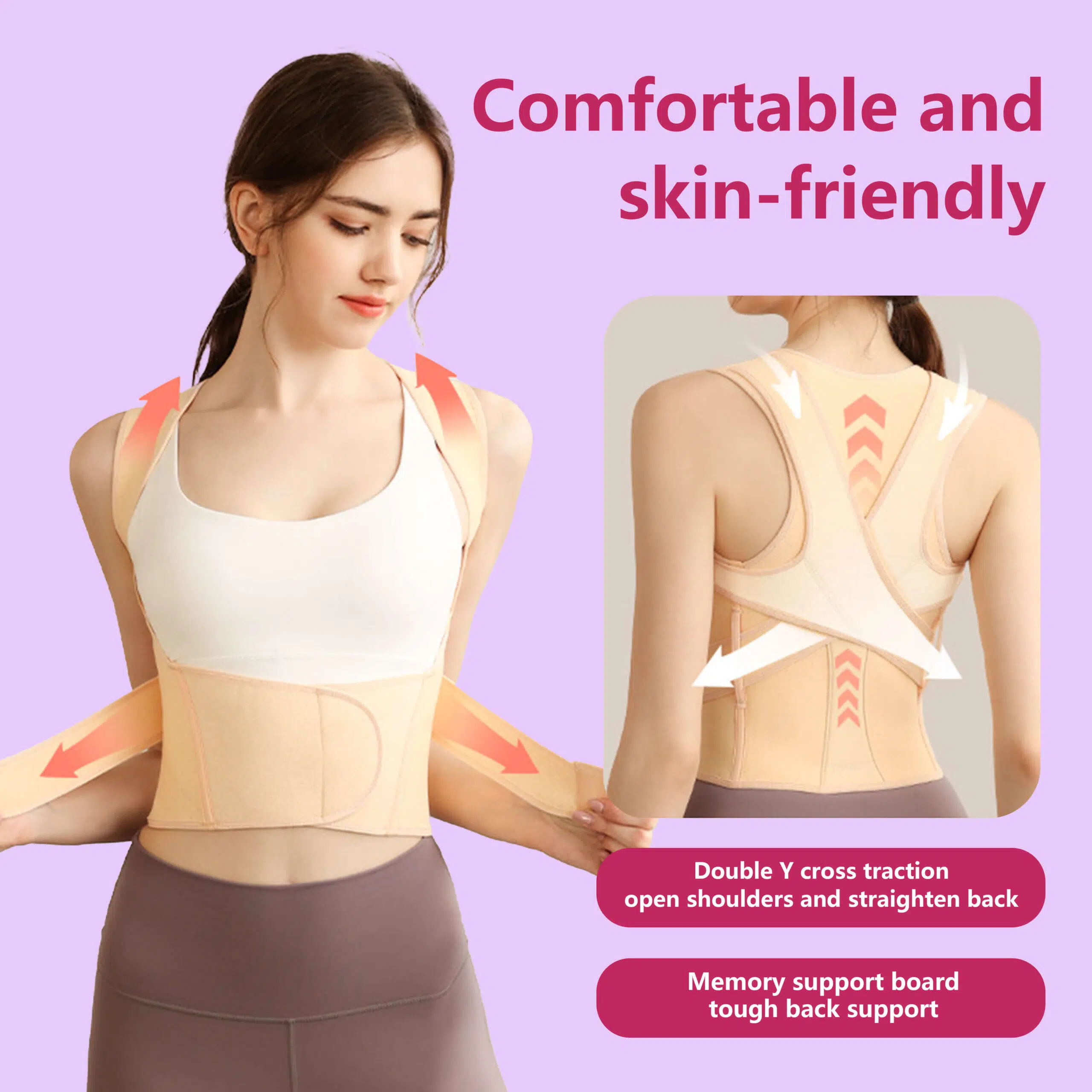 Posture Corrector Back Support Brace - Invisible Lightweight Adjustable Back Brace for Upper and Lower Back Pain Relief - Image 6