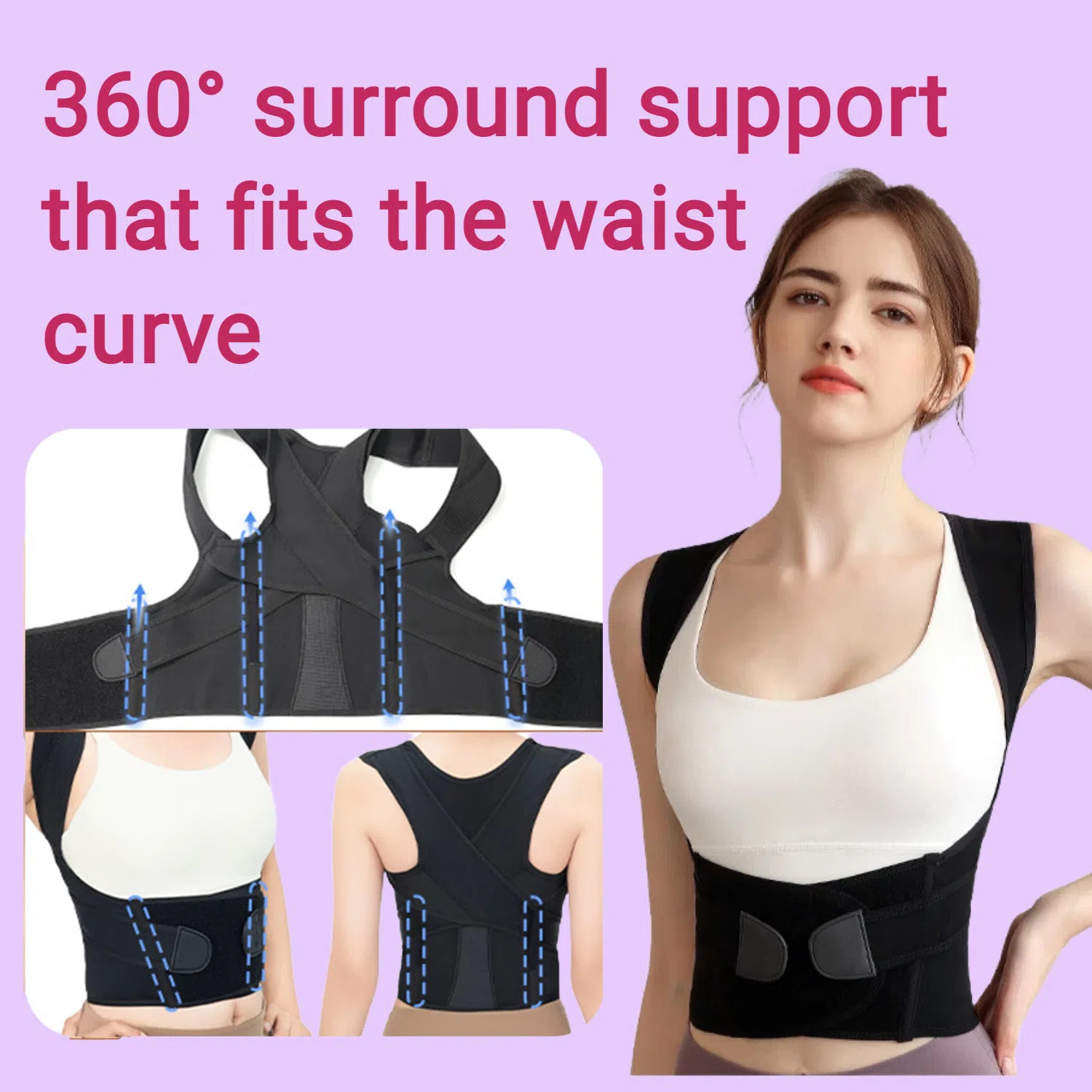 Posture Corrector Back Support Brace - Invisible Lightweight Adjustable Back Brace for Upper and Lower Back Pain Relief - Image 3