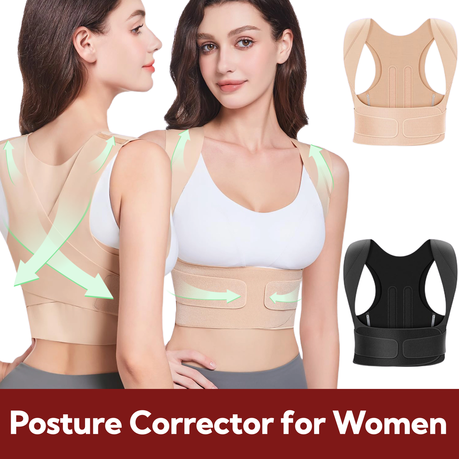 Posture Corrector for Women - Invisible Lightweight Back Brace for Shoulder & Upper Back