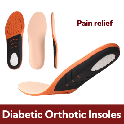 Diabetic Orthotic Insoles for Sensitive Feet – Tri-Layer Shock Absorbing Arch Support Inserts