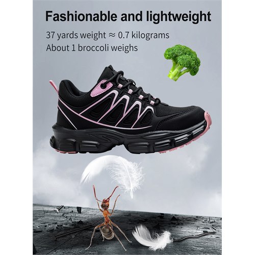 Lightweight steel toe work shoe detail