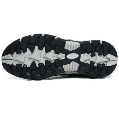 Anti-slip outsole tread of black steel toe work shoe