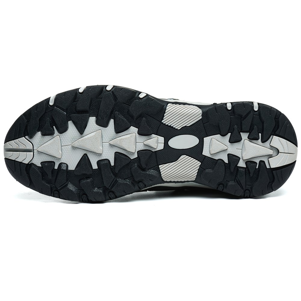 Anti-slip outsole tread of black steel toe work shoe