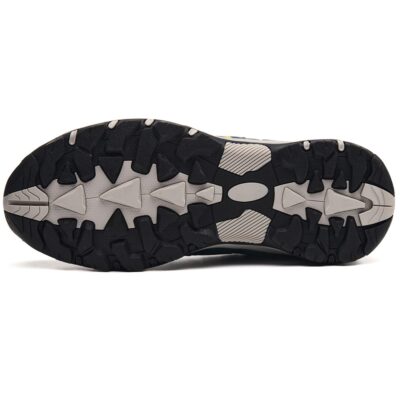 Anti-slip outsole tread of blue steel toe work shoe