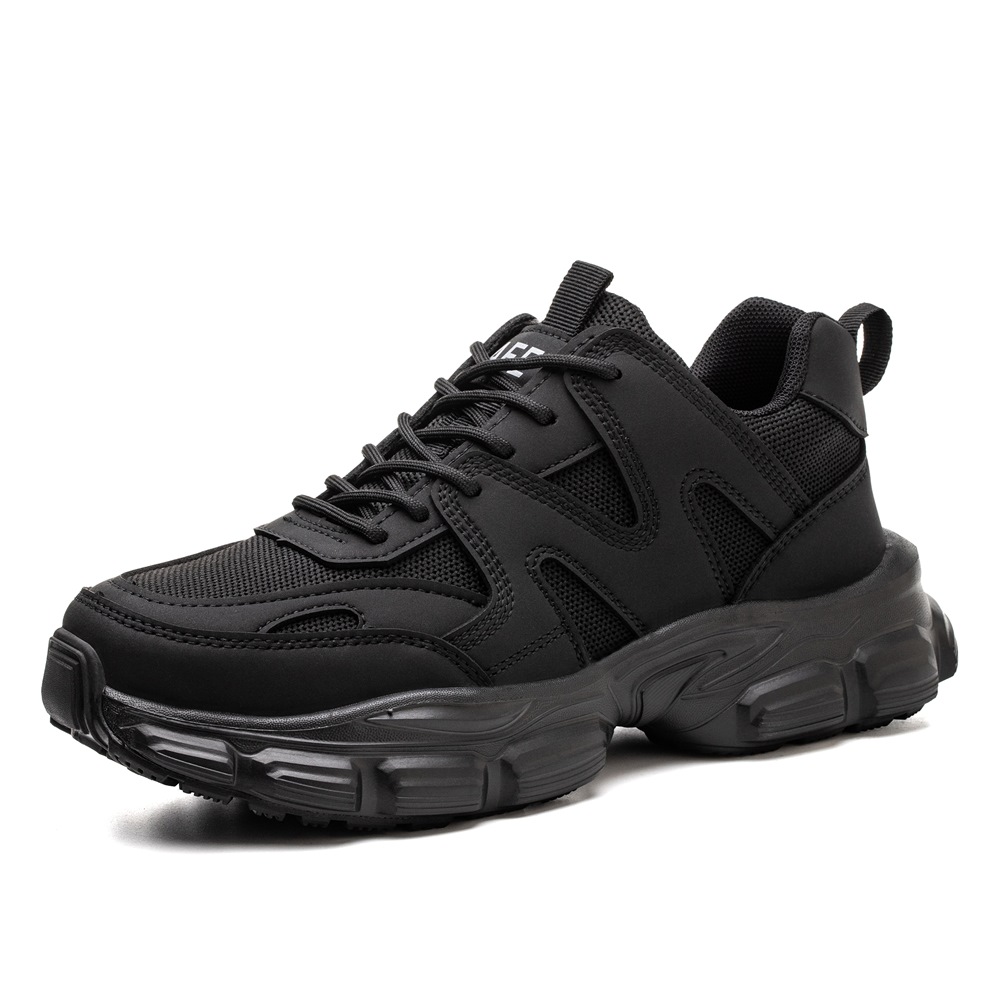 Women's Lightweight Slip Resistant Steel Toe Work Shoes Black - Image 2