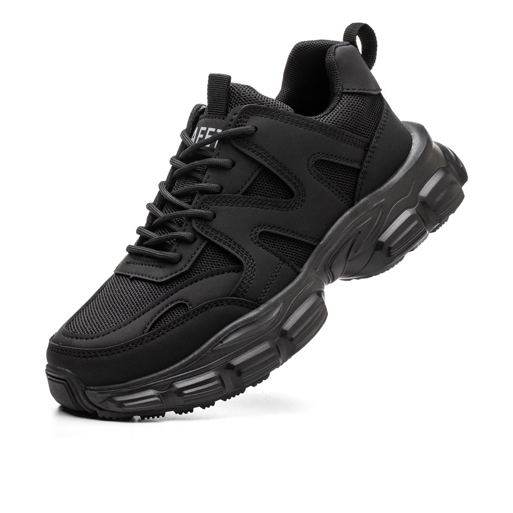 Women's Lightweight Slip Resistant Steel Toe Work Shoes Black - Image 3