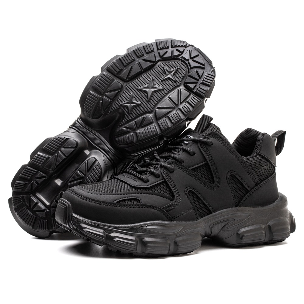 Women's Lightweight Slip Resistant Steel Toe Work Shoes Black - Image 9