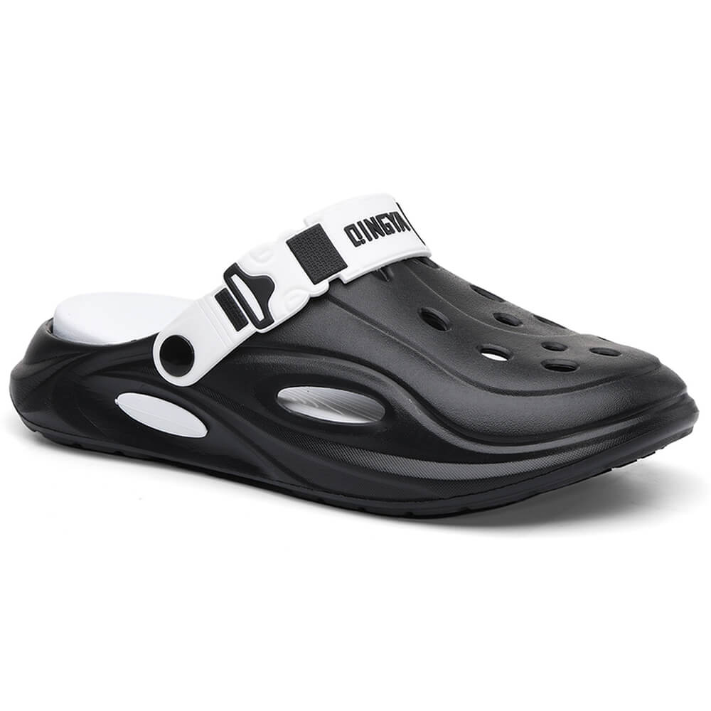 Cushioned Unisex Slip Resistant Chef Clogs Black - Image 2