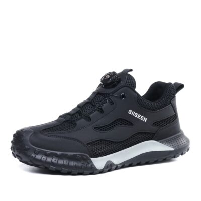 Large Mesh Breathable Steel Toe Work Shoes Black view 2