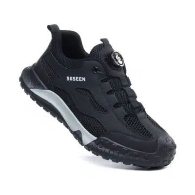 Large Mesh Breathable Steel Toe Work Shoes Black view 3