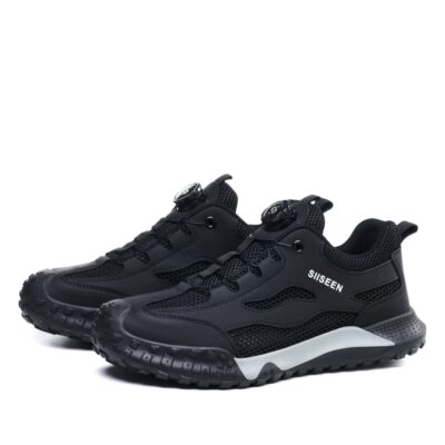 Large Mesh Breathable Steel Toe Work Shoes Black view 7