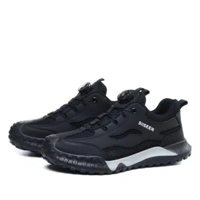 Large Mesh Breathable Steel Toe Work Shoes Black view 7