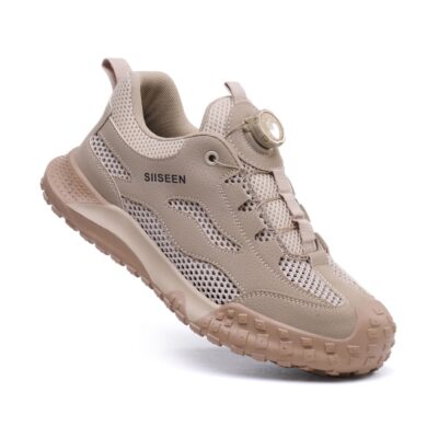 Breathable Large Mesh Steel Toe Work Shoes Khaki view 3
