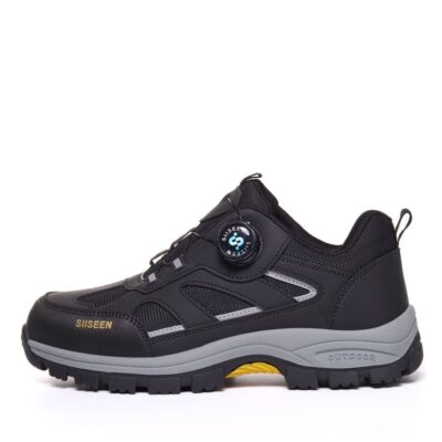 Dial Lacing Slip Resistant Steel Toe Work Shoes Black