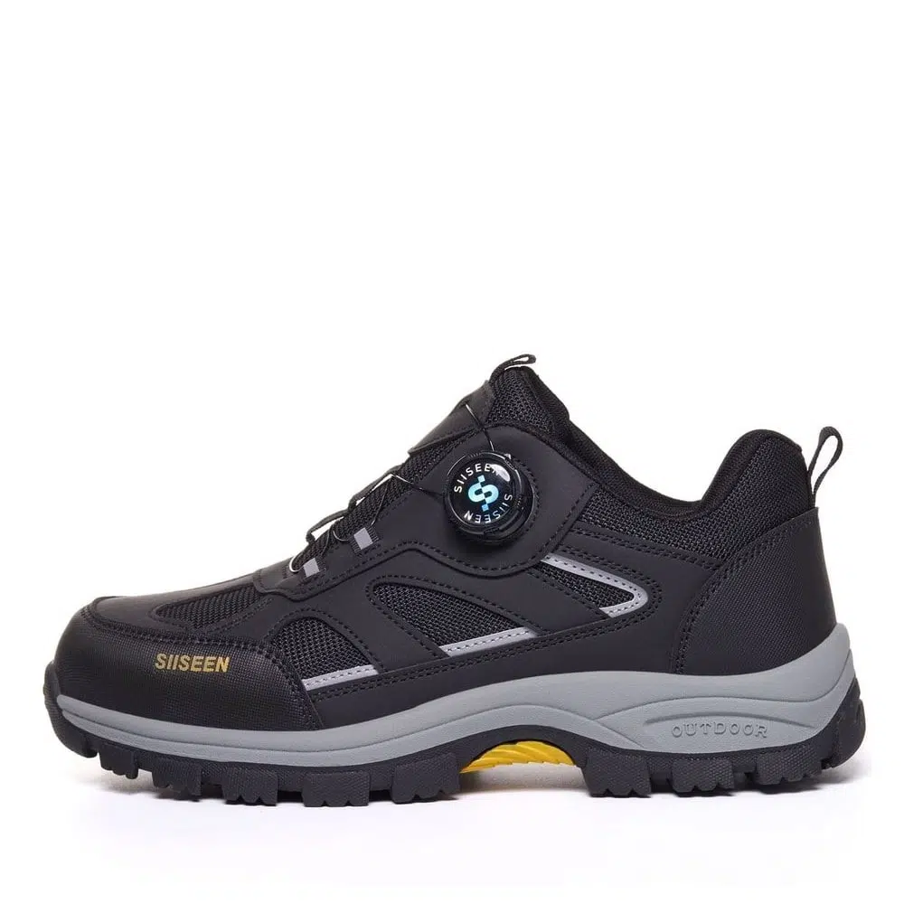 Dial Lacing Slip Resistant Steel Toe Work Shoes Black